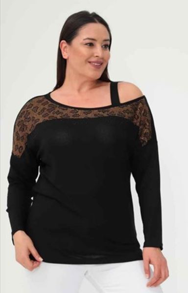 Picture of CURVY GIRL GLITTER ANIMAL PRINT TOP